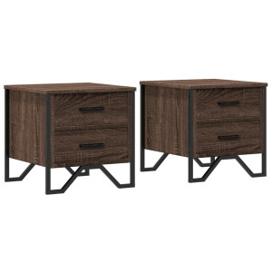 Mesa de cabeceira 2 pcs derivados de madeira carvalho castanho H