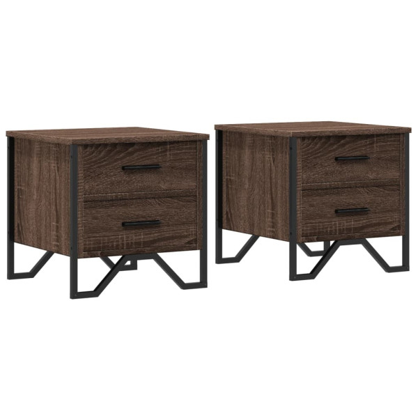 Mesa de cabeceira 2 pcs derivados de madeira carvalho castanho M 2