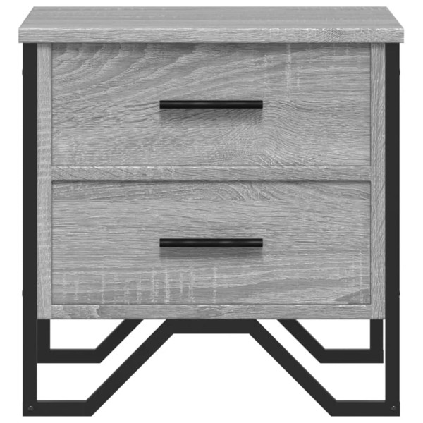 Mesita de noche 2 uds madera ingeniería gris Sonoma 40x41x40 cm M 5