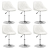Cadeiras de jantar 6 pcs couro artificial branco 1