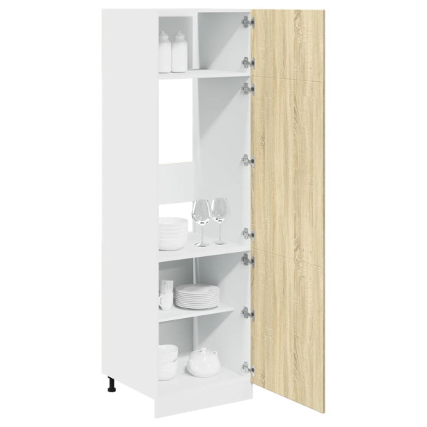 Mueble frigorífico madera ingeniería roble Sonoma 60x57x207 cm M 4