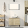 Armario de lavabo madera contrachapada roble Sonoma 80x33x60 cm 5