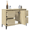 Armario de lavabo madera contrachapada roble Sonoma 80x33x60 cm 1