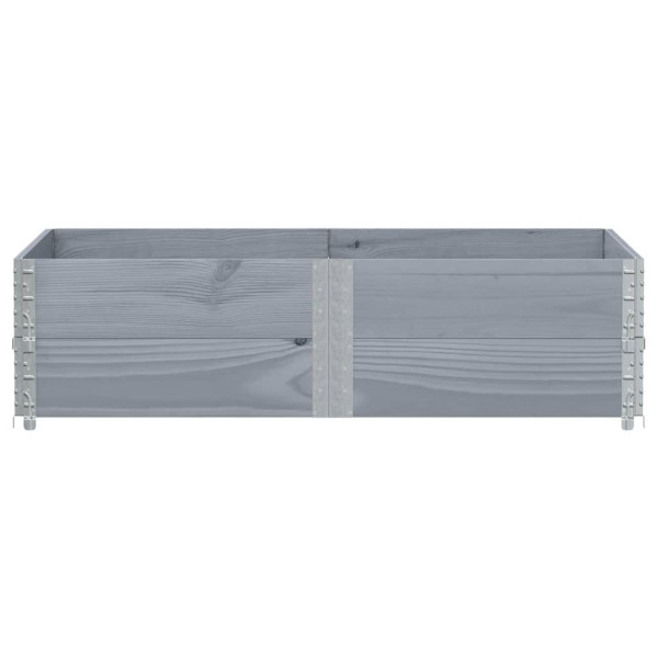 Collares de palets 2 uds madera maciza de pino gris 150x100 cm M 3