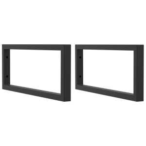 Suportes de prateleira p/ lavatório 2 pcs aço retangular preto H