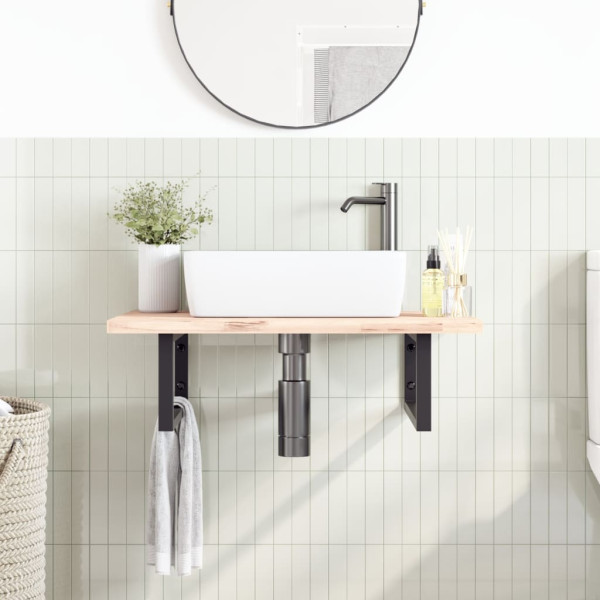 Soportes estante de lavabo 2 uds rectangular acero negro M 3