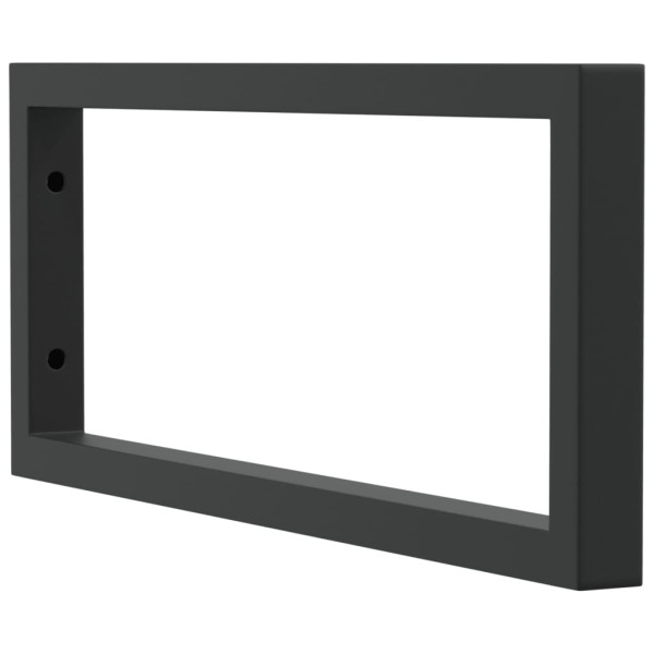Soportes estante de lavabo 2 uds rectangular acero negro M 4