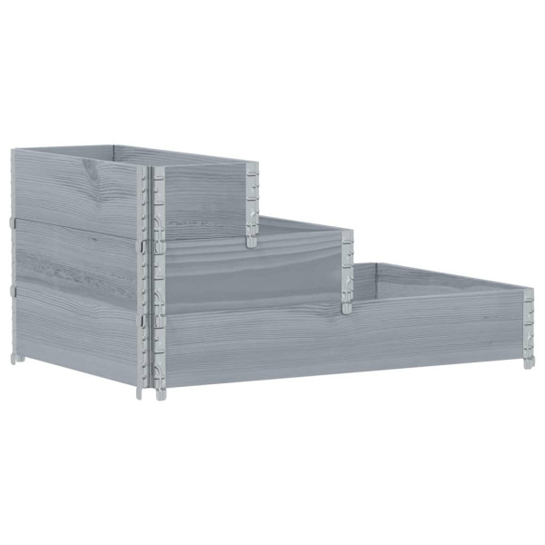 Arriate elevado de 3 niveles madera maciza pino gris 120x80 cm M 2