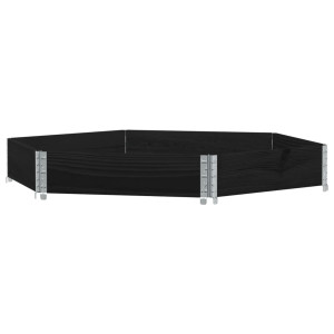 Arriate elevado hexagonal madera maciza pino negro 160x160 cm H