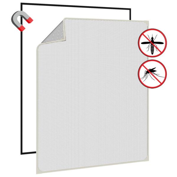 Tela anti-insetos magnética para janela 100x120 cm branco M 4