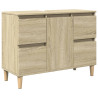 Armario de lavabo madera contrachapada roble Sonoma 80x33x60 cm 2