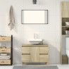 Armario de lavabo madera contrachapada roble Sonoma 80x33x60 cm 3