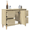 Armario de lavabo madera contrachapada roble Sonoma 80x33x60 cm 4