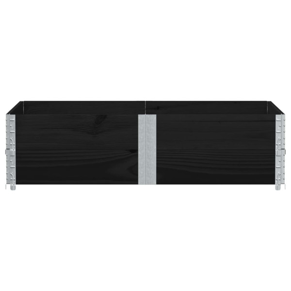 Colares p/ paletes 2 pcs 150x100 cm madeira pinho maciça preto M 3