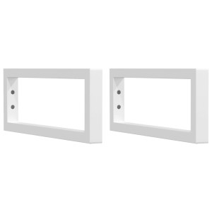 Soportes estante de lavabo 2uds tejado rectangular acero blanco H