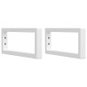 Suportes de prateleira p/ lavatório 2 pcs aço retangular branco 2