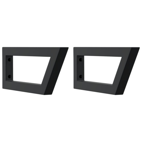 Suportes de prateleira p/ lavatório 2pcs aço trapezoidais preto M 2