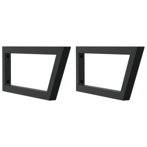 Suportes de prateleira p/ lavatório 2pcs aço trapezoidais preto H