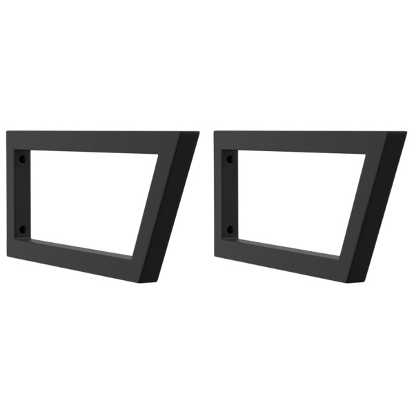 Suportes de prateleira p/ lavatório 2pcs aço trapezoidais preto M 2