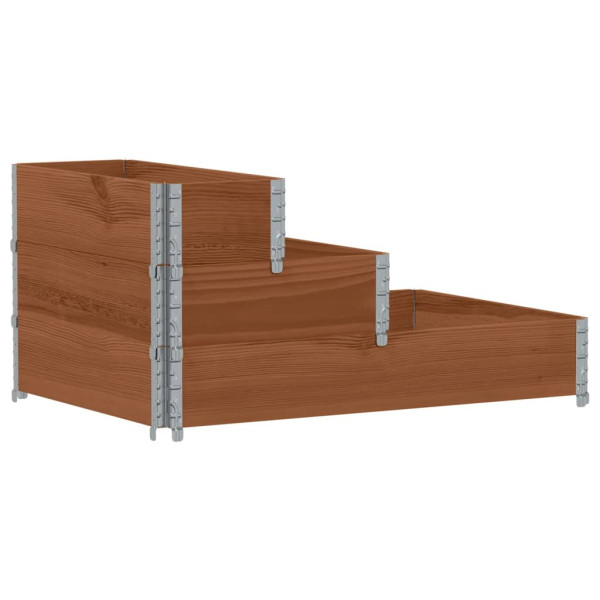 Arriate elevado de 3 niveles madera maciza pino marrón 120x80cm M 2