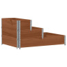Arriate elevado de 3 niveles madera maciza pino marrón 120x80cm 2