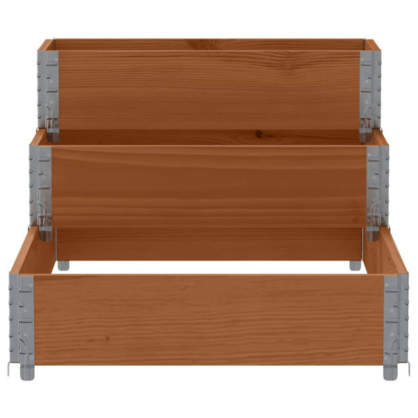 Canteiro elevado de 3 níveis 120x80 cm pinho maciço castanho M 4