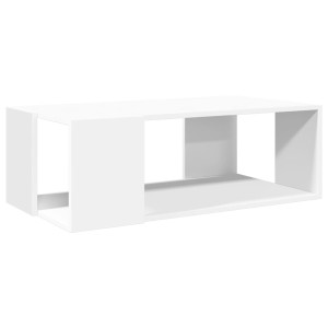 Mesa de centro madera de ingeniería blanca 89.5x48x30 cm H