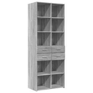 Aparador alto madera de ingeniería gris Sonoma 70x42.5x185 cm H