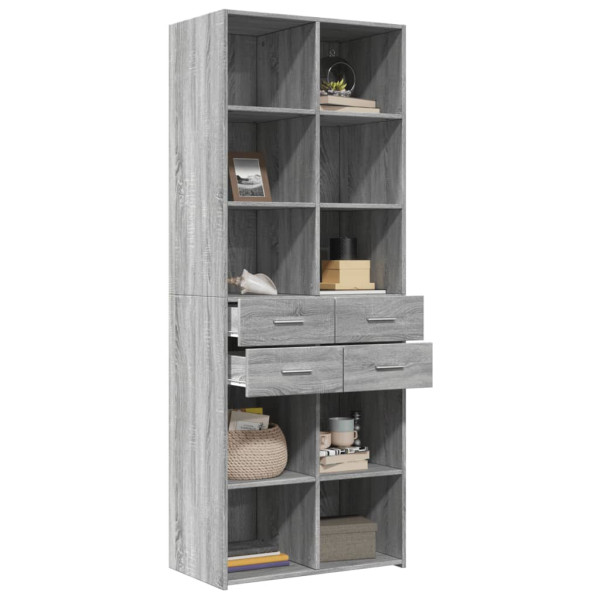 Aparador alto madera de ingeniería gris Sonoma 70x42.5x185 cm M 3