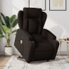 Sillón masaje eléctrico reclinable elevable tela marrón oscuro 1