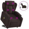 Sillón masaje eléctrico reclinable elevable tela marrón oscuro 2