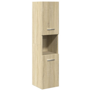Armario de baño madera ingeniería roble Sonoma 30x30x130 cm H