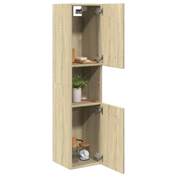 Armario de baño madera ingeniería roble Sonoma 30x30x130 cm M 4