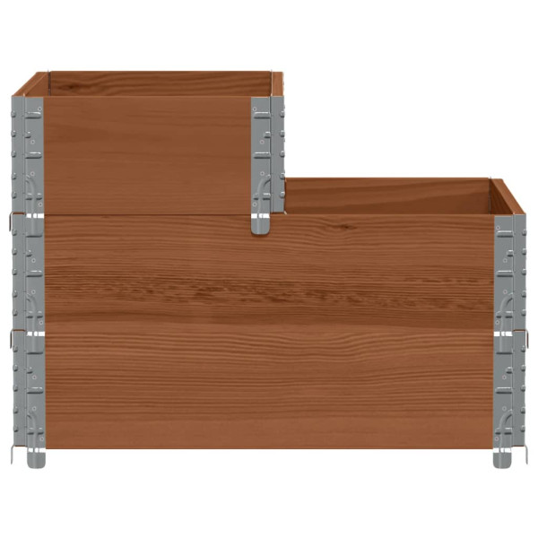 Canteiro elevado de 3 níveis 120x80 cm pinho maciço castanho M 4