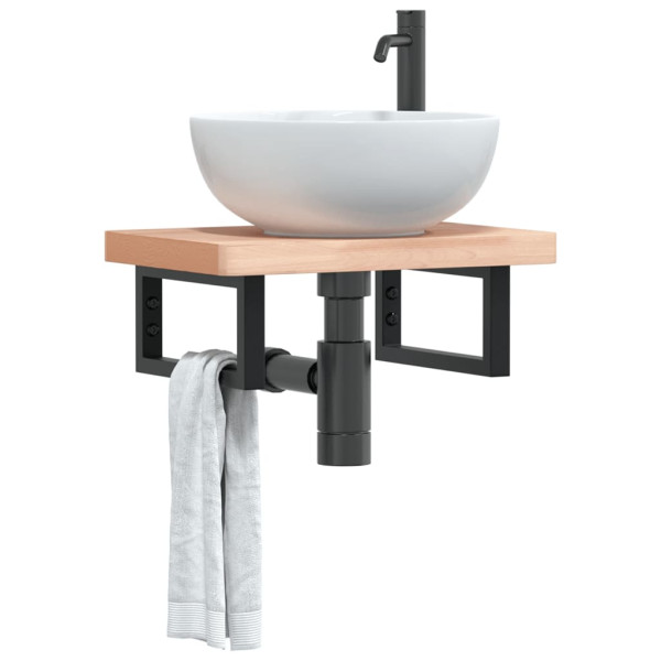 Soportes estante de lavabo 2 uds rectangular acero negro D