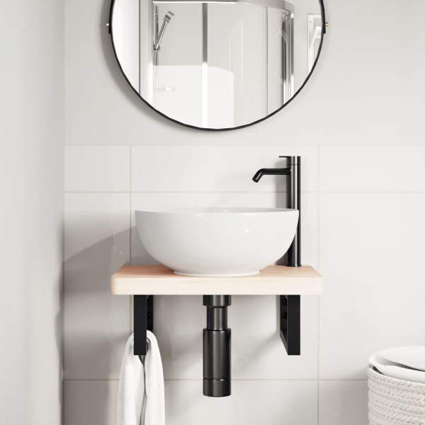 Soportes estante de lavabo 2 uds rectangular acero negro M 3