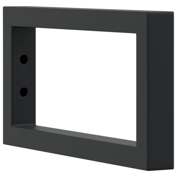 Soportes estante de lavabo 2 uds rectangular acero negro M 4