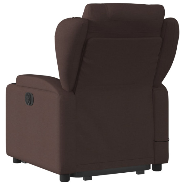 Silla de masaje reclinable de pie de tela marrón oscuro M 5