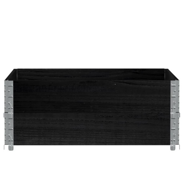 Collares de palets 2 uds madera maciza de pino negro 100x100 cm M 3