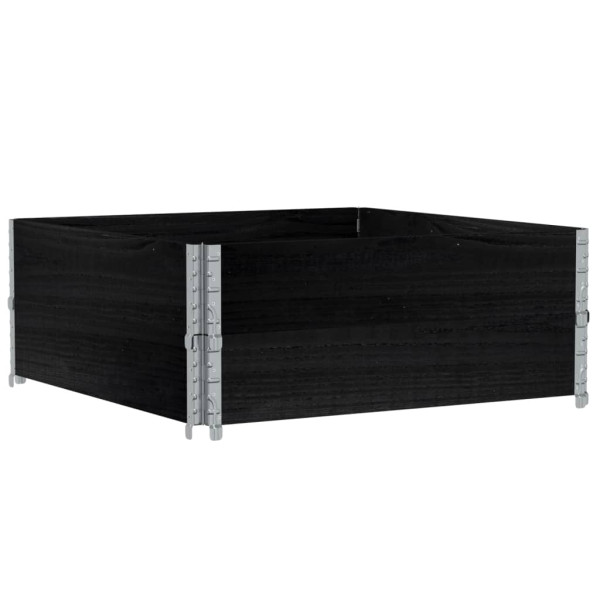 Collares de palets 2 uds madera maciza de pino negro 100x100 cm M 5