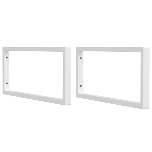 Soportes estante de lavabo 2uds tejado rectangular acero blanco M 2