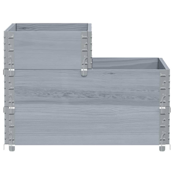 Canteiro elevado de 3 níveis 120x80 cm pinho maciço cinzento M 4