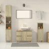 Set de muebles de baño 3 pzas madera contrachapada roble Sonoma 1