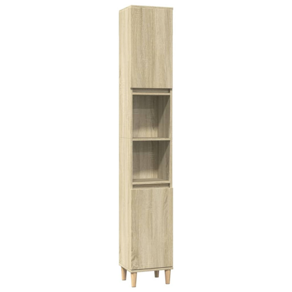 Set de muebles de baño 3 pzas madera contrachapada roble Sonoma M 5
