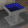 Mesa de centro y LED madera ingeniería gris Sonoma 50x50x45 cm 1