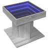 Mesa de centro y LED madera ingeniería gris Sonoma 50x50x45 cm 3