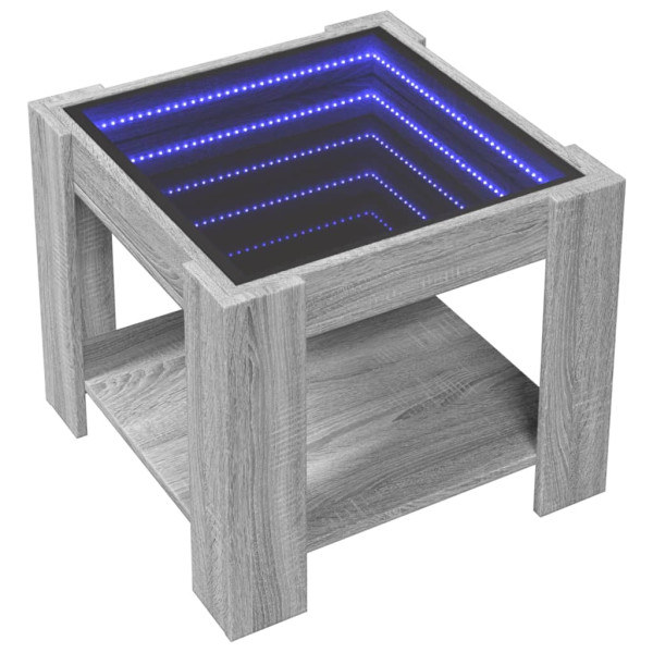 Mesa de centro y LED madera ingeniería gris Sonoma 53x53x45 cm M 3