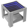Mesa de centro y LED madera ingeniería gris Sonoma 53x53x45 cm 3
