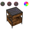 Mesa de cabeceira c/ LED Infinity 40x40x51 cm carvalho fumado 2