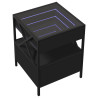 Mesita de noche con Infinity LED negra 40x40x51 cm 3